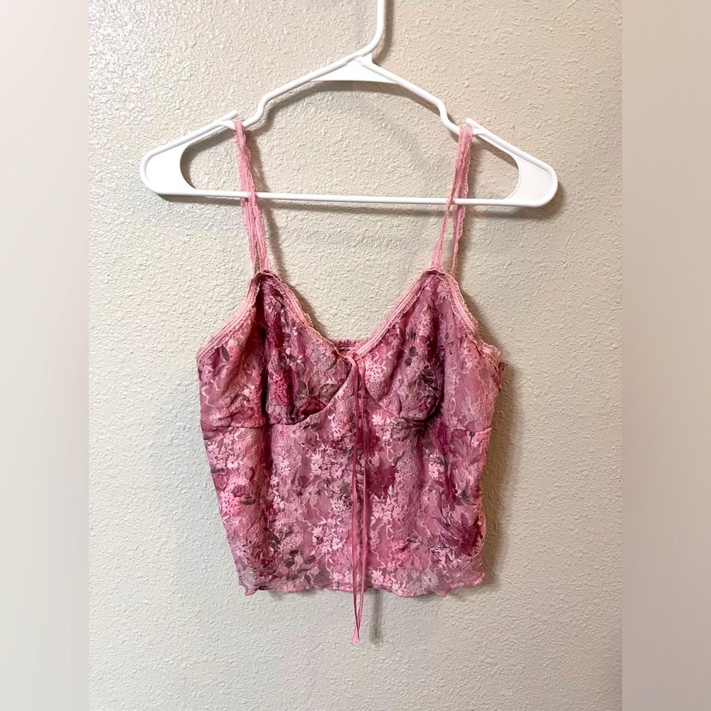 Pink Lace Camisole Top